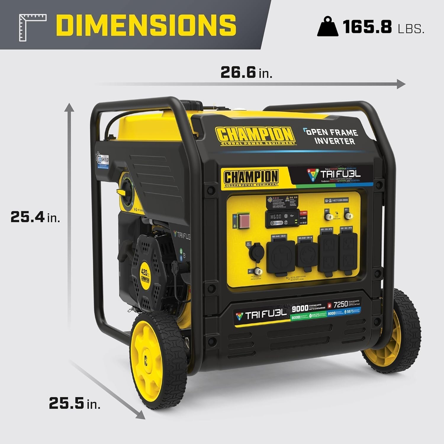 champion 201176 9000w tri fuel open frame inverter generator champion 201176 9000w tri fuel open frame inverter generator