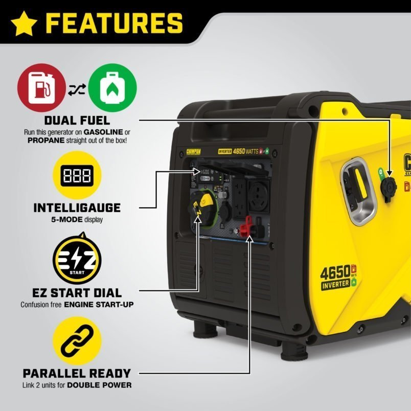 champion 200994 3650/4650w dual fuel inverter generator champion 200994 3650/4650w dual fuel inverter generator