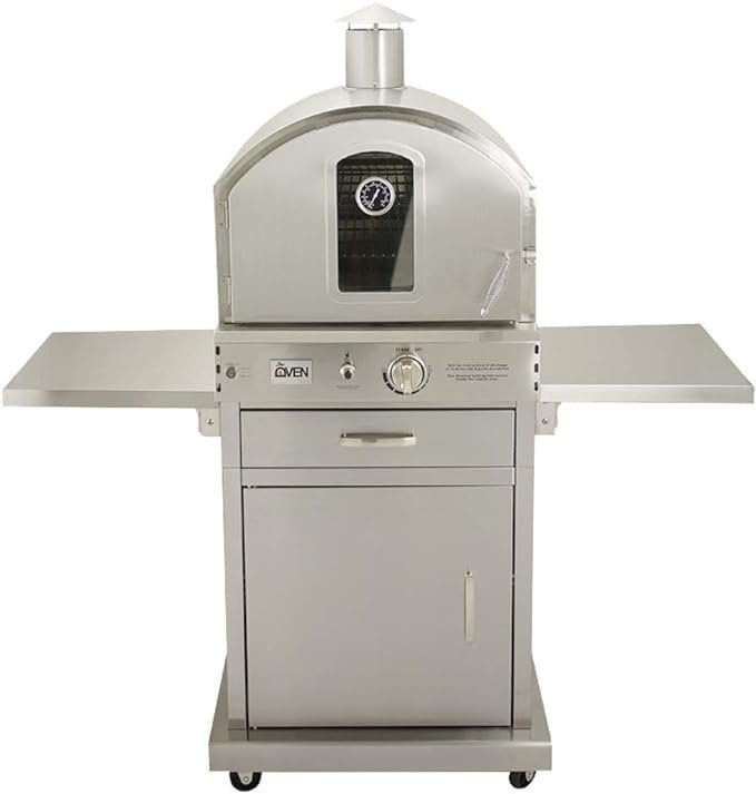 summerset ‘the oven’ outdoor freestanding large capacity gas oven with pizza stone, smoker box and mobile cart, 304 stainless steel construction, natural gas summerset ‘the oven’ outdoor freestanding large capacity gas oven with pizza stone, smoker box and mobile cart, 304 stainless steel construction, natural gas