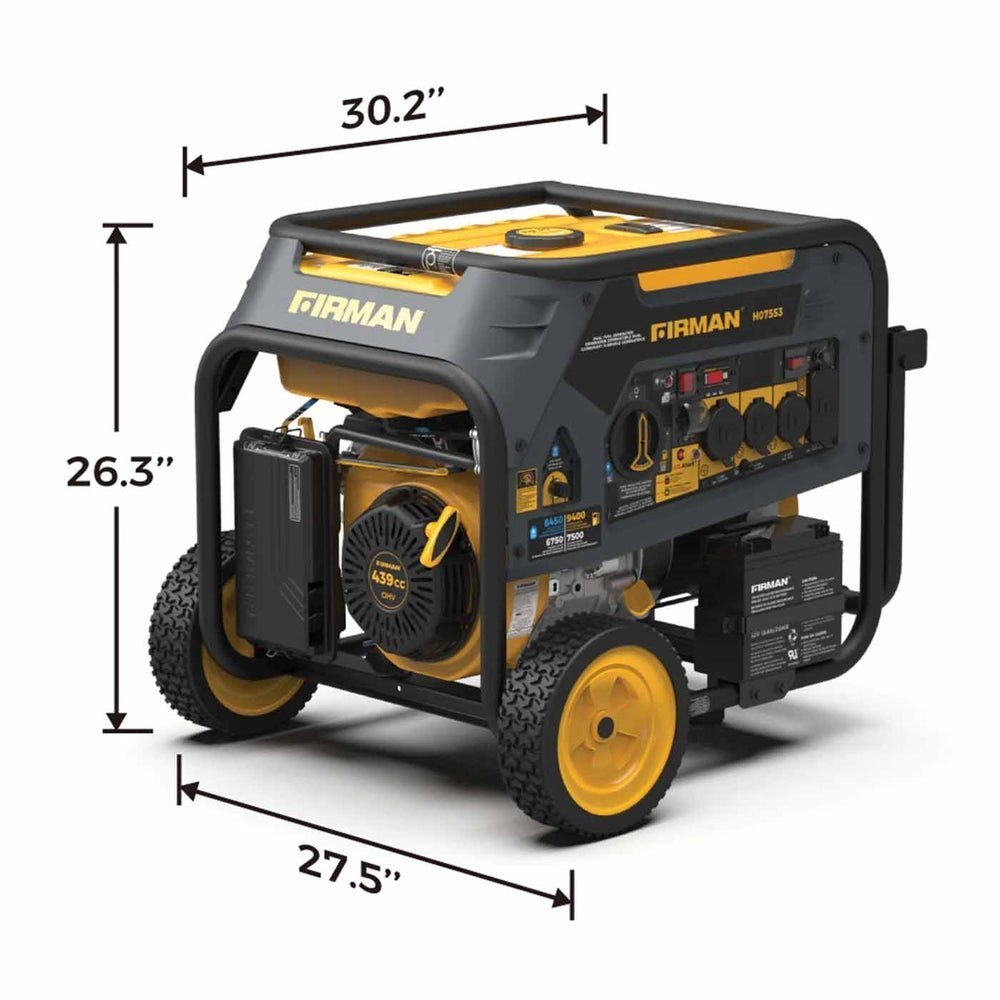 firman h07553 7500w/9400w dual fuel portable generator firman h07553 7500w/9400w dual fuel portable generator