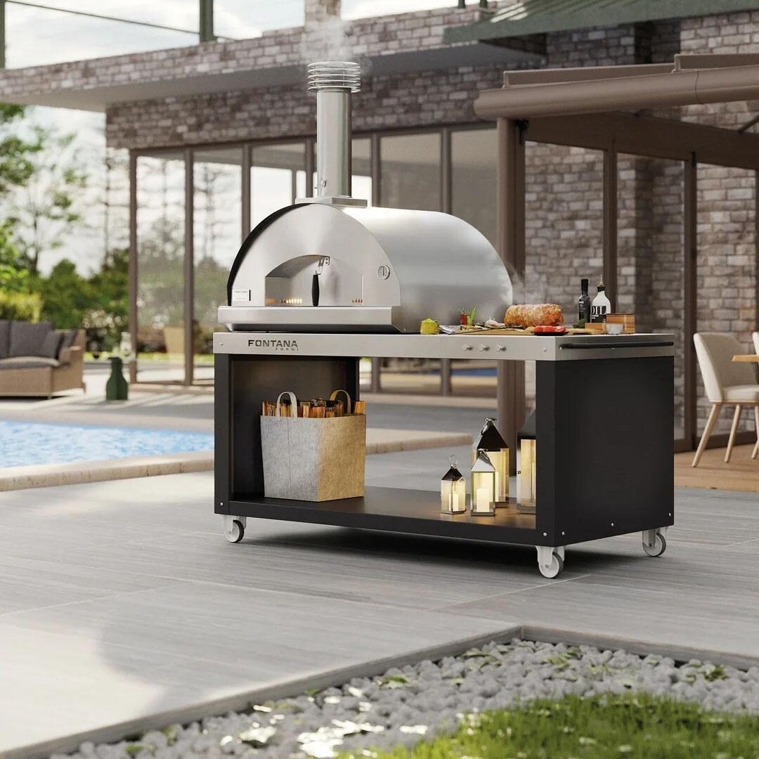 fontana forni mangiafuoco wood fired pizza oven – stainless – ftmf s fontana forni mangiafuoco wood fired pizza oven – stainless – ftmf s