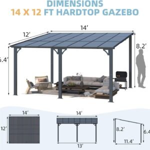 aecojoy 14×12 ft aluminum pergola with canopy aecojoy 14×12 ft aluminum pergola with canopy