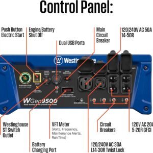 westinghouse 9500 peak watt home backup portable gas powered generator westinghouse 9500 peak watt home backup portable gas powered generator