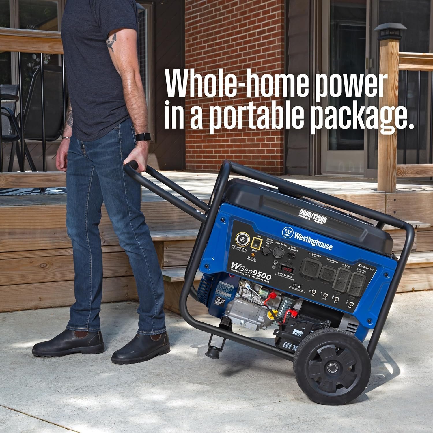 westinghouse 9500 peak watt home backup portable gas powered generator westinghouse 9500 peak watt home backup portable gas powered generator
