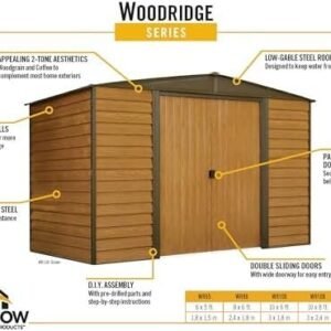 arrow wr1012 woodridge eg steel storage shed, 10 by 12 feet arrow wr1012 woodridge eg steel storage shed, 10 by 12 feet