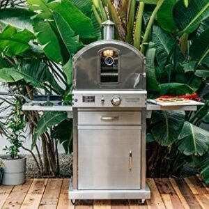 summerset ‘the oven’ outdoor freestanding large capacity gas oven with pizza stone, smoker box and mobile cart, 304 stainless steel construction, natural gas summerset ‘the oven’ outdoor freestanding large capacity gas oven with pizza stone, smoker box and mobile cart, 304 stainless steel construction, natural gas