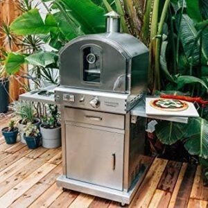 summerset ‘the oven’ outdoor freestanding large capacity gas oven with pizza stone, smoker box and mobile cart, 304 stainless steel construction, natural gas summerset ‘the oven’ outdoor freestanding large capacity gas oven with pizza stone, smoker box and mobile cart, 304 stainless steel construction, natural gas