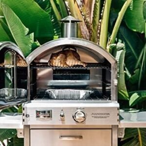 summerset ‘the oven’ outdoor freestanding large capacity gas oven with pizza stone, smoker box and mobile cart, 304 stainless steel construction, natural gas summerset ‘the oven’ outdoor freestanding large capacity gas oven with pizza stone, smoker box and mobile cart, 304 stainless steel construction, natural gas