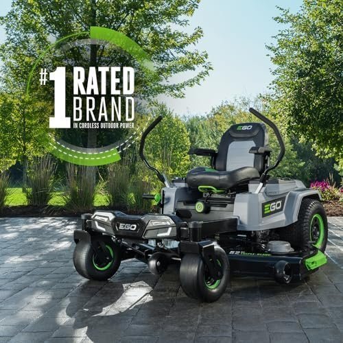 ego power+ electric riding lawn mower, 52″ deck with zero turn radius, includes (6) 56v 12.0ah batteries and charger – zt5207l ego power+ electric riding lawn mower, 52″ deck with zero turn radius, includes (6) 56v 12.0ah batteries and charger – zt5207l