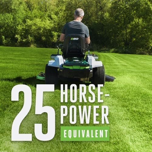 ego power+ electric riding lawn mower, 52″ deck with zero turn radius, includes (6) 56v 12.0ah batteries and charger – zt5207l ego power+ electric riding lawn mower, 52″ deck with zero turn radius, includes (6) 56v 12.0ah batteries and charger – zt5207l