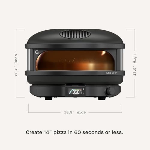 gozney arc pizza oven, off black, gas burner, precision temperature control gozney arc pizza oven, off black, gas burner, precision temperature control
