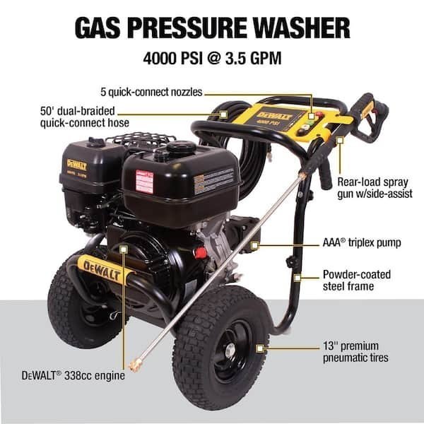 dewalt 4000 psi 3.5 gpm cold water gas pressure washer dewalt 4000 psi 3.5 gpm cold water gas pressure washer