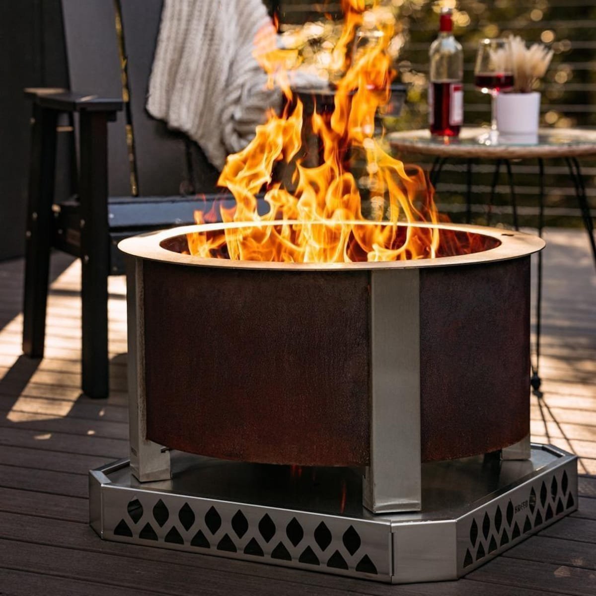 x series 28 inch round corten steel wood burning fire pit in stainless steel by breeo x series 28 inch round corten steel wood burning fire pit in stainless steel by breeo